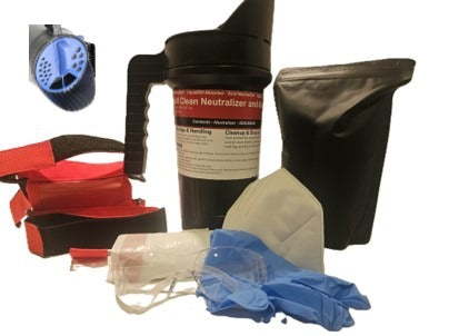 EMERGENCY SPILL SHAKER CONTAINER KIT WITH SMALL PPE